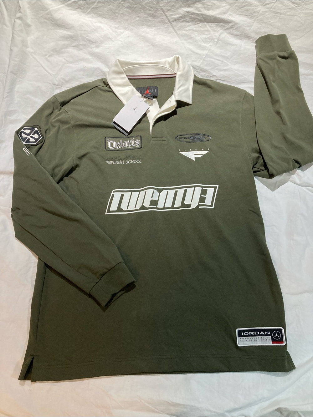 Jordan Flight Aerospace L/S Polo Shirt, Men’s size medium, NWT!